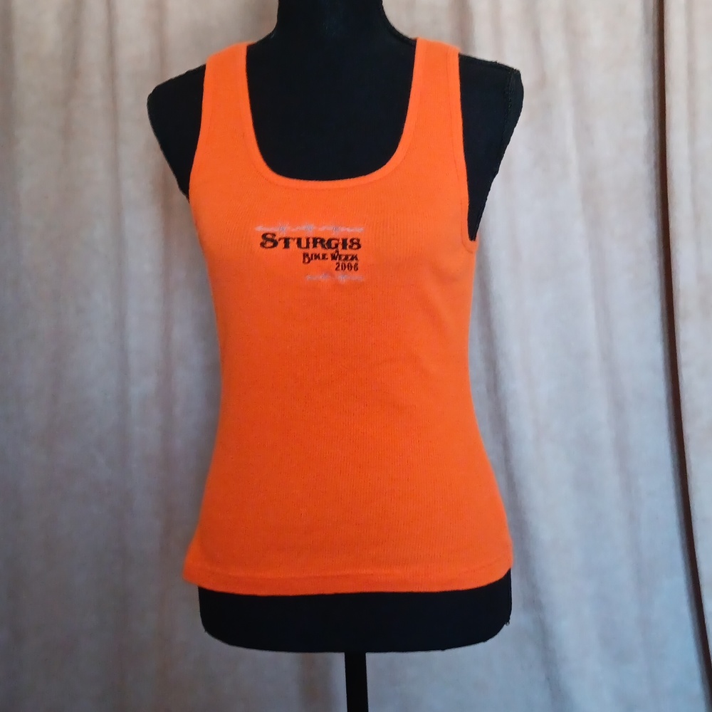 Vintage HD Sturgis 2006 orange tank XL